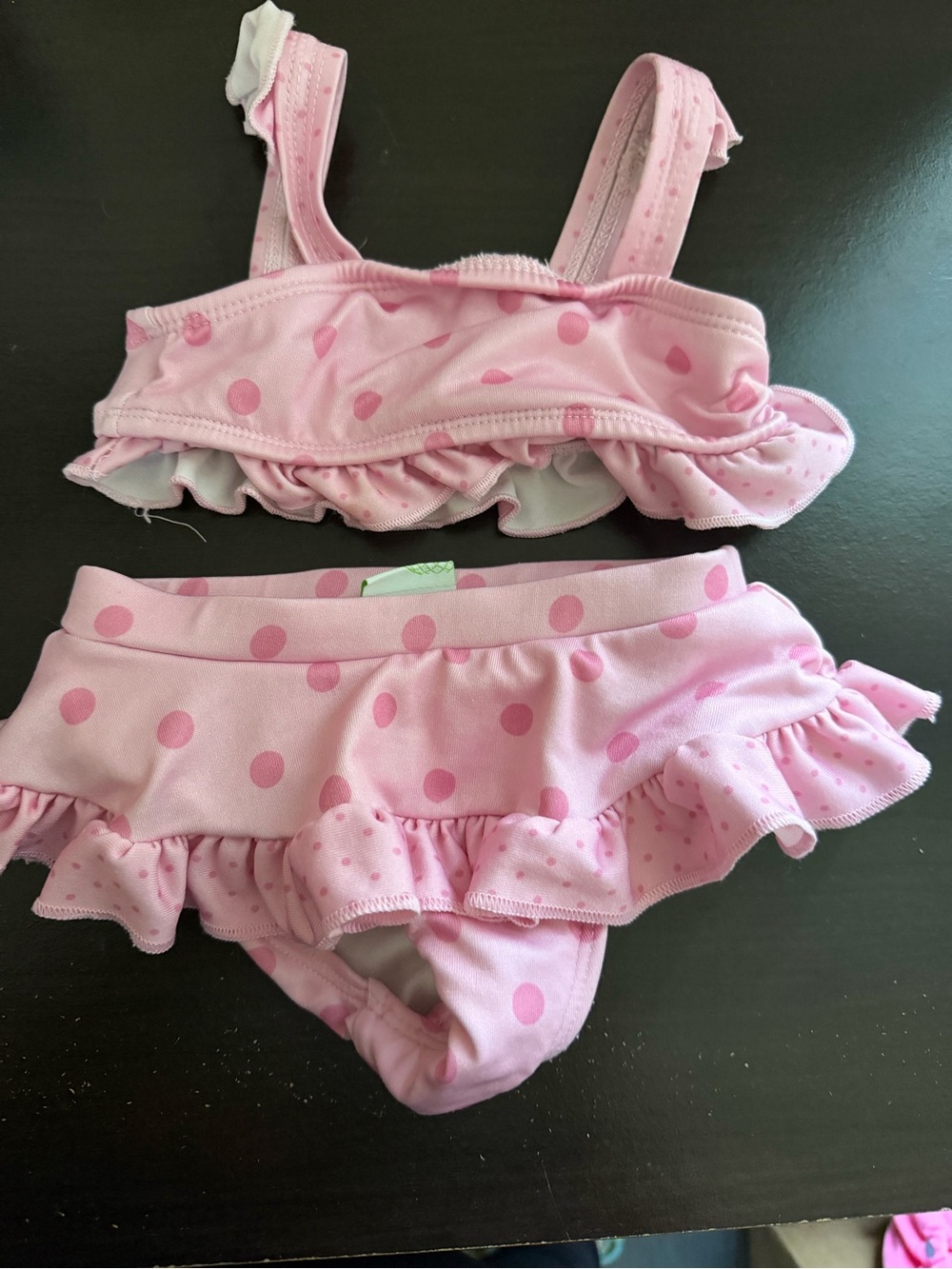 Vintage circo Pink Polka Dot Ruffle Girls' Bikini - Kids Accessories